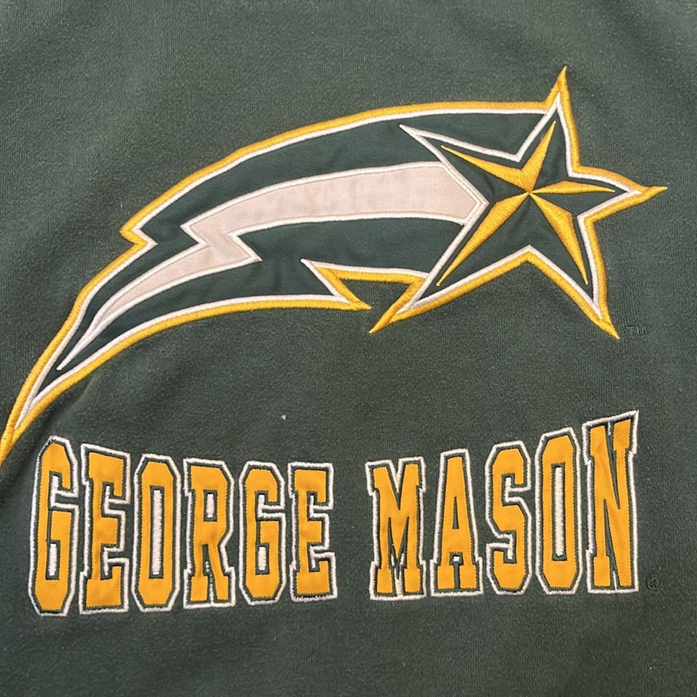 George Mason University Patriots Sewn Letter Hoodie Pullover Sweatshirt Mens M‎